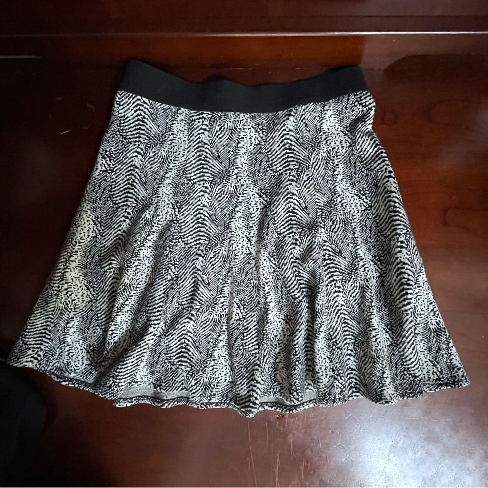 Comptoir des Cotonniers Women Skirt S Black White Wool Blend Flare Chic Office